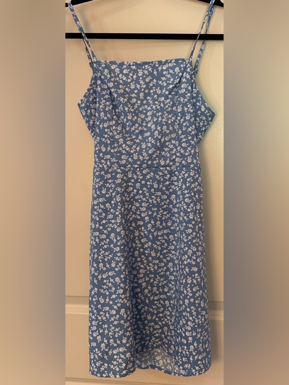 Shein Blue White Floral Back Tie Mini Dress Women's Sz 2
